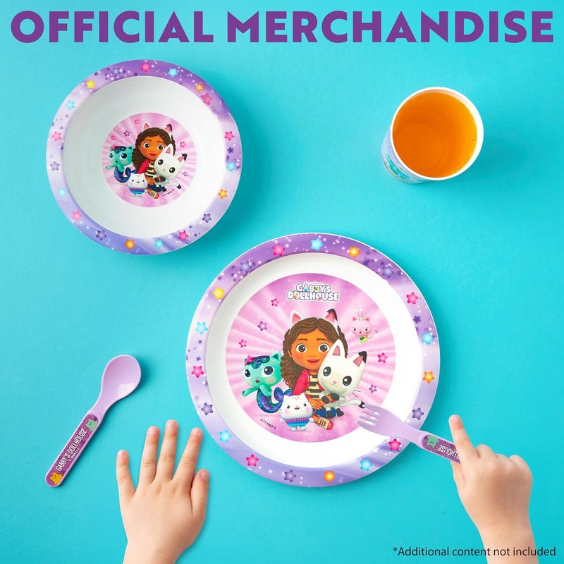 Get Trend Gabby's Dollhouse Dinnerware Sets for Kids, 5 Pc Tableware, Plate, Bowl, Cup, Spoon, Fork, Plates and Bowls Set, Gifts for Kids (Multi Gabby's Dollhouse) - Image 5